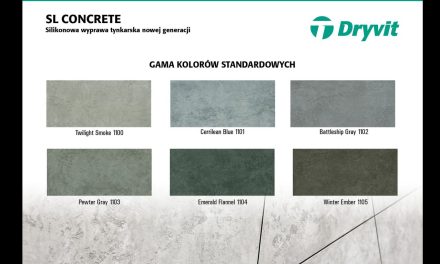 Modny efekt betonu architektonicznego na elewacji  dzięki nowemu tynkowi SL Concrete od Dryvit